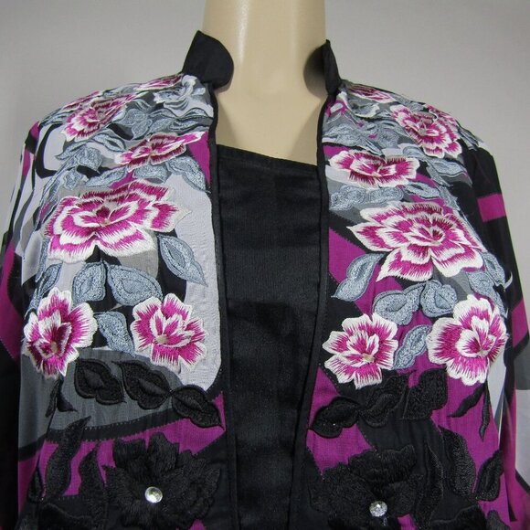 VTG 70s Groovy M L Mod Psychedelic WHIMSIGOTH Hippie Witchy Midi Purple Dress - Picture 3 of 11